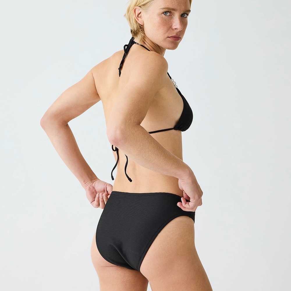 JCrew Ribbed high-rise cheeky bikini bottom XXS